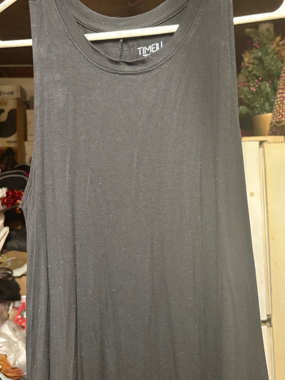 Time and Tru Black Sleeveless Midi Dress